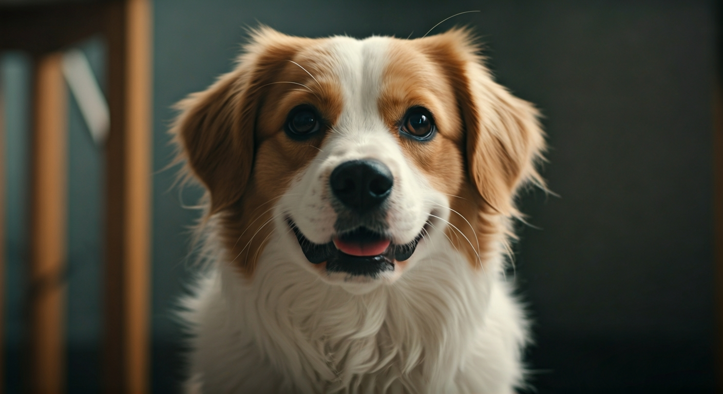 dog looking into camera